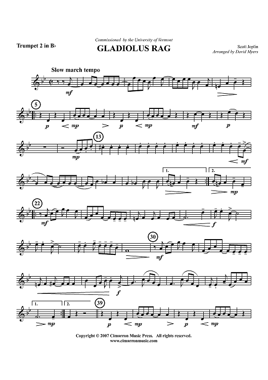 Gladiolus Rag - Trumpet 2 in Bb