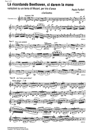 Là, ricordando Beethoven, ci darem la mano - Clarinet in A