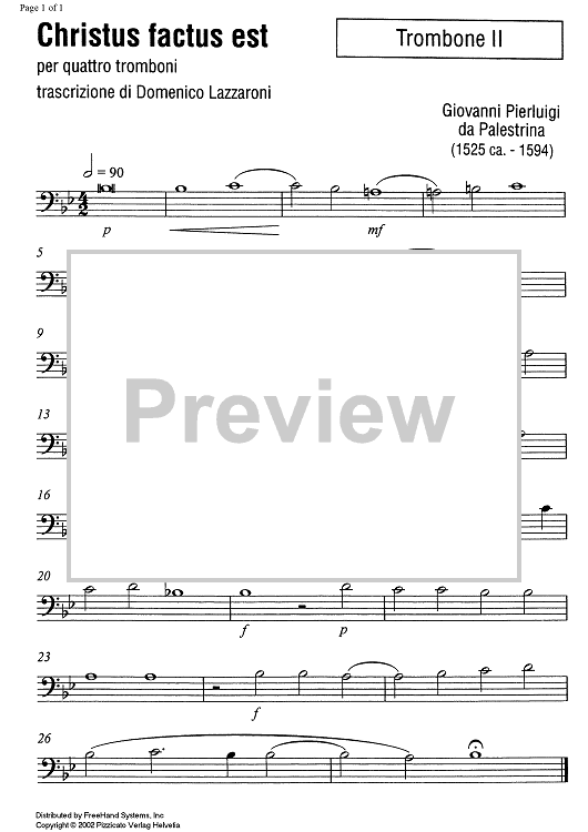 Christus factus est - Trombone 2