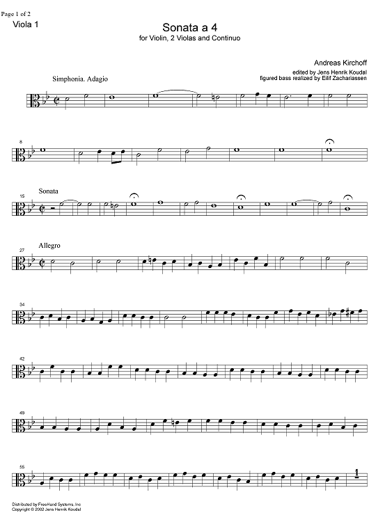 Sonata a 4 - Viola 1