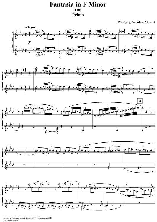 Fantasia in F Minor, K608
