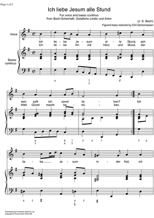 Ich liebe Jesum alle Stund BWV 468
