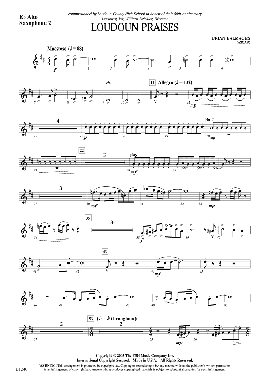 Loudoun Praises - Eb Alto Sax 2
