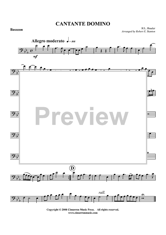 Cantate Domino - Bassoon