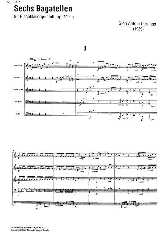 6 Bagatellen Op.117b - Score