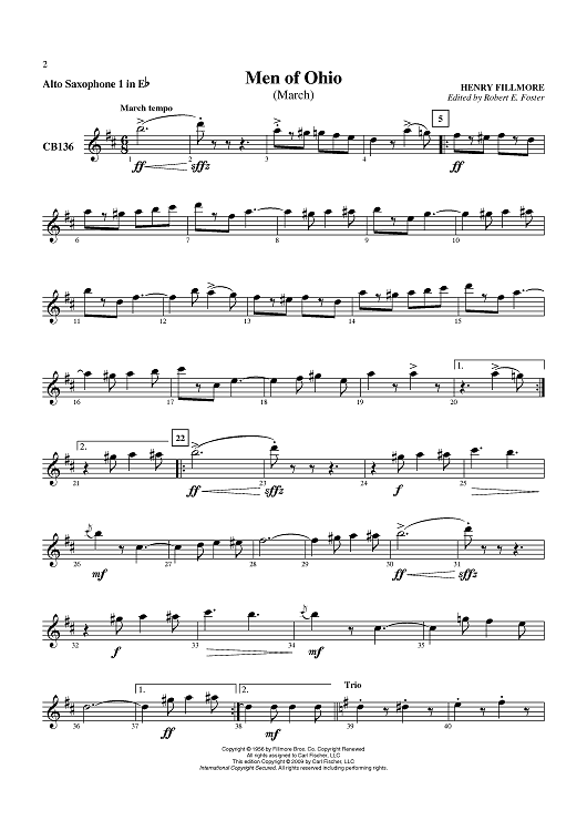 Men of Ohio - Alto Saxophone 1