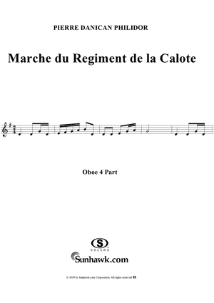 Marche du Regiment de la Calote - Oboe 4