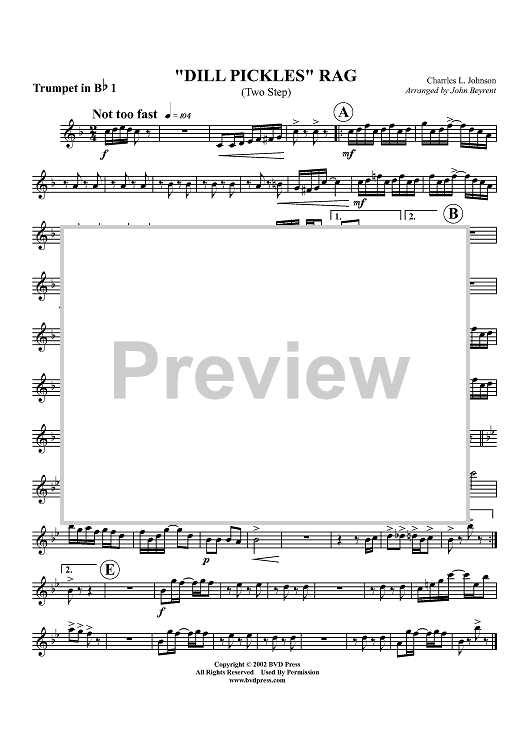 "Dill Pickles" Rag - Trumpet 1 in Bb