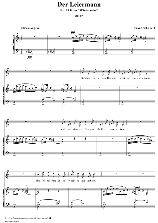 Winterreise (Song Cycle), Op.89, No. 24 - Der Leiermann, D911 - No. 24 from "Winterreise"  Op.89