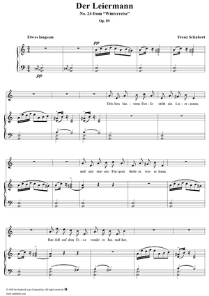 Winterreise (Song Cycle), Op.89, No. 24 - Der Leiermann, D911 - No. 24 from "Winterreise"  Op.89