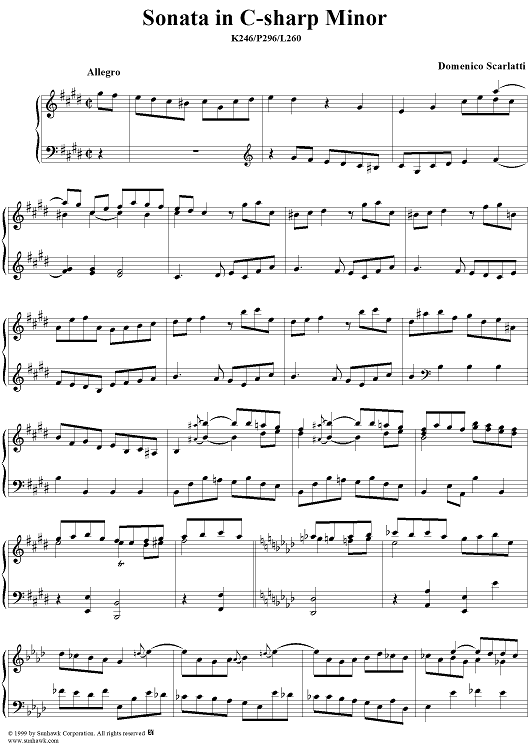 Sonata in C-sharp minor, K. 246