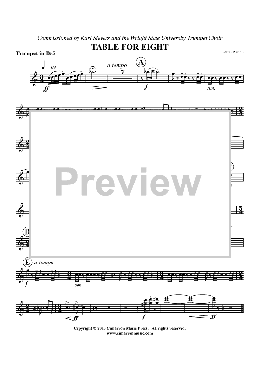Table for Eight - Trumpet 5 in Bb