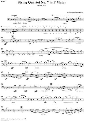 String Quartet No. 7 in F Major, Op. 59, No. 1 - Cello