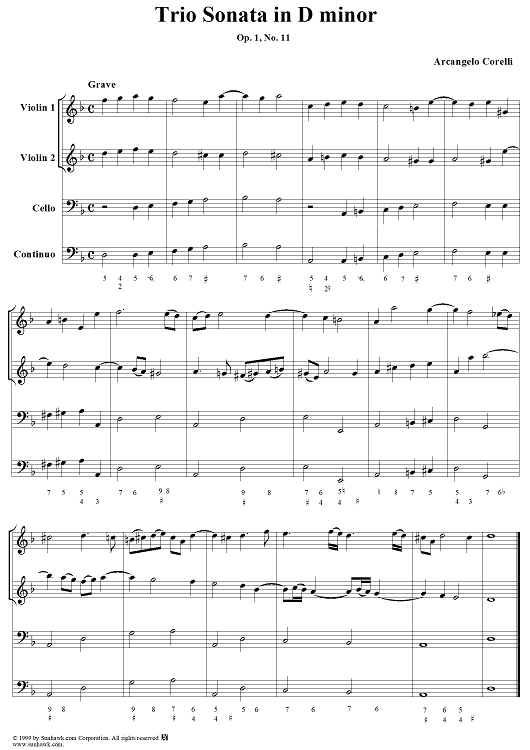 Trio Sonata in D minor, op. 1, no. 11