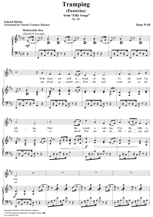 Mörike Lieder, No. 10 - Fussreise