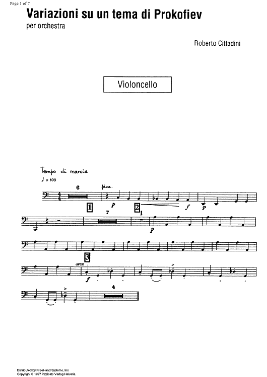 Variazioni su un tema di Prokofiev - Cello