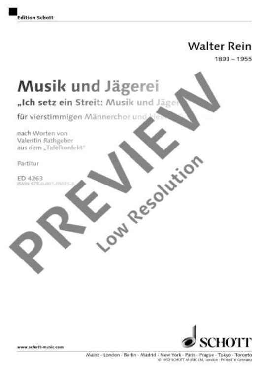 Musik und Jägerei - Score