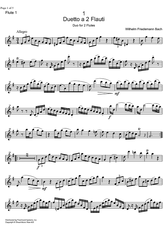 Duetto No. 1 - Flute 1