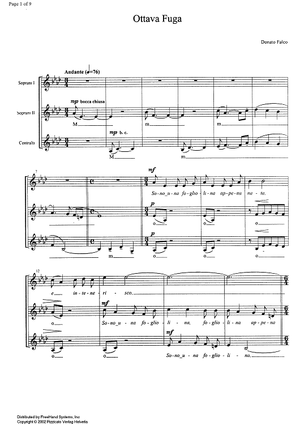 Ottava fuga - Score