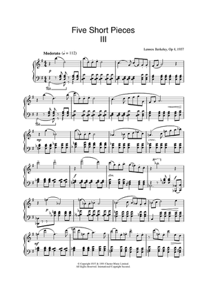 Five Short Pieces, No.3, Op.4