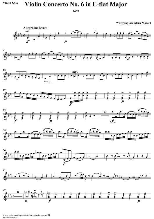 Violin Concerto No. 6 - Solo Violin