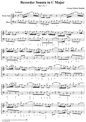 Recorder Sonata in C major, Op. 1, No. 7