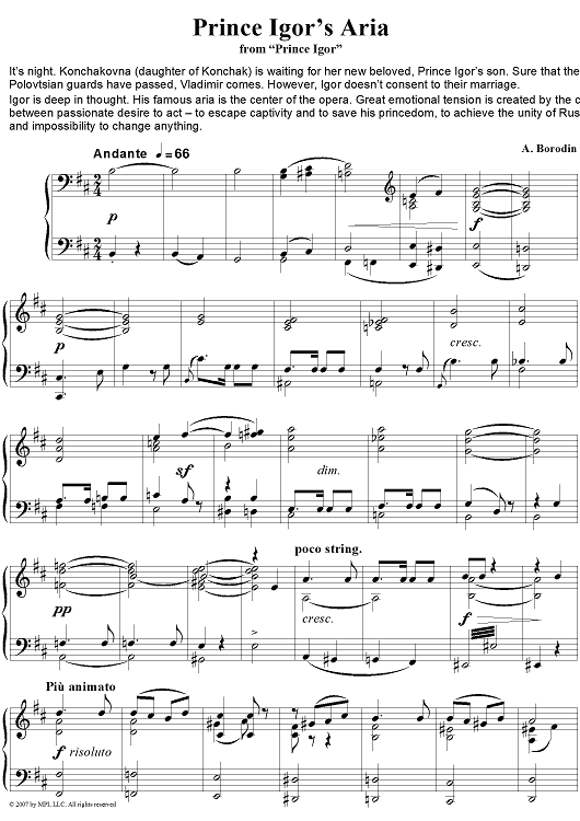 Prince Igor.  9. Prince Igor’s Aria