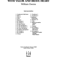 With Valor and Brave Heart - Score Cover