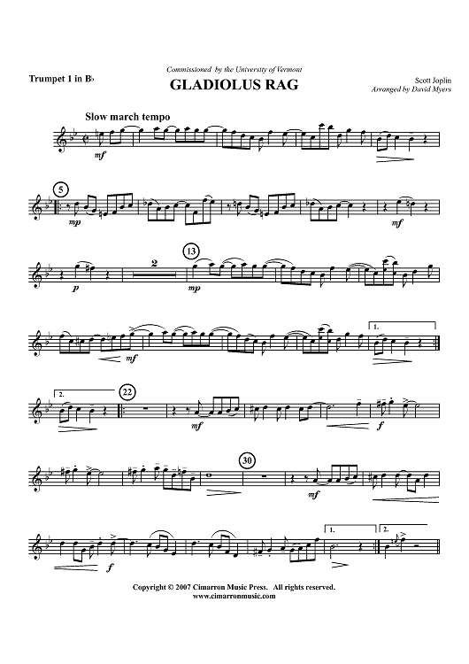 Gladiolus Rag - Trumpet 1 in Bb