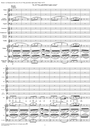 "Non più di fiori vaghe catene", No. 23 from "La Clemenza di Tito", Act 2 (K621) - Full Score