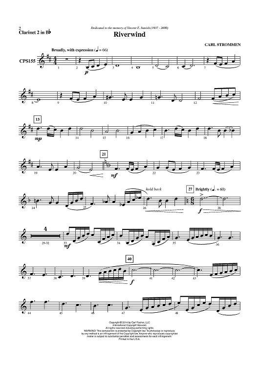 Riverwind - Clarinet 2 in Bb