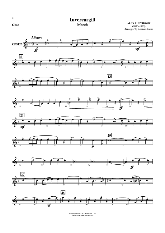 Invercargill (March) - Oboe
