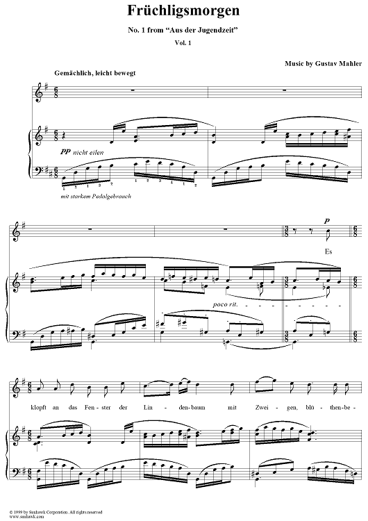 Frühlingsmorgen - No. 1 from "Aus der Jugendzeit" Vol. 1