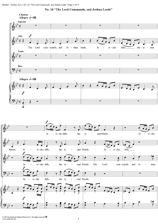 Joshua, Act 1, No. 10 "The Lord commands, and Joshua leads"