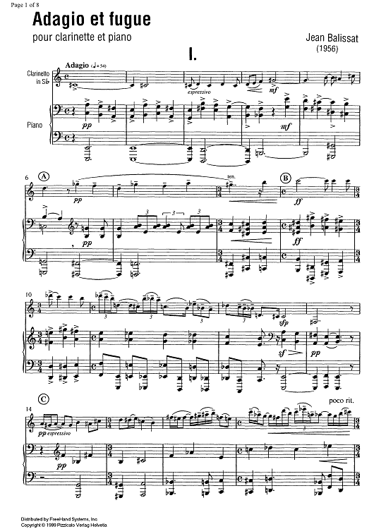 Adagio et fugue - Score