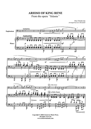 Arioso of King Rene - Piano Score
