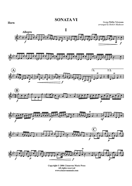 Sonata VI - Horn
