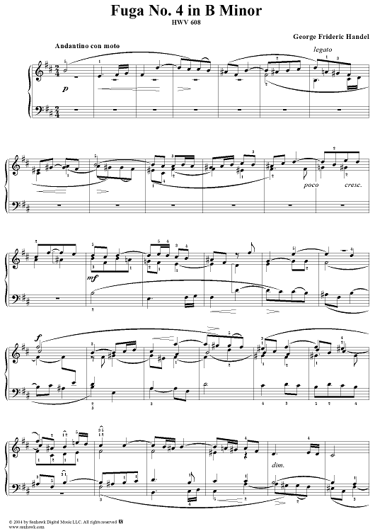 6 Grand Fugues: Fugue No. 4 in B Minor