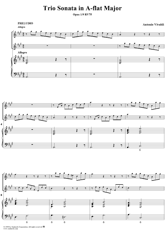Trio Sonata in A-flat major, Op. 1/9 RV75
