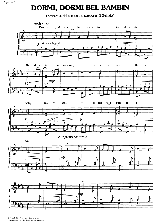 Dormi, dormi bel bambin (Lombardia)