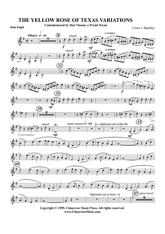 The Yellow Rose of Texas Variations - Euphonium BC/TC