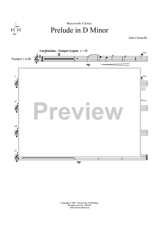 Prelude in D minor - Trumpet 1 in B-flat