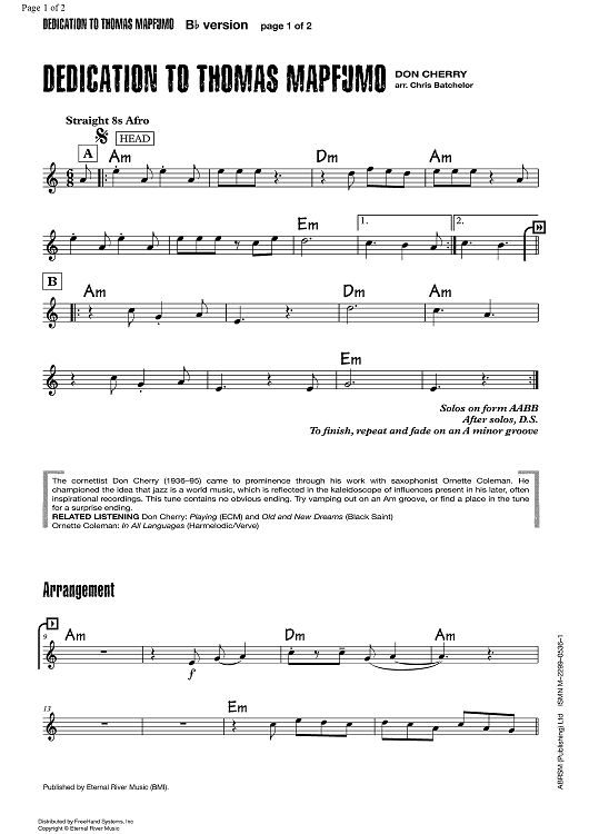 Dedication to Thomas Mapfumo