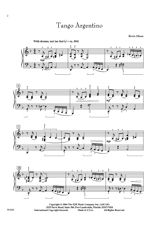 Tango Argentino Sheet Music for Piano Sheet Music Now