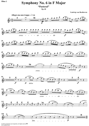 Symphony No. 6 in F Major, "Pastoral" - Oboe 1