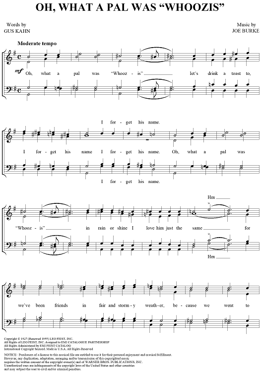 Oh, What a Pal Was "Whoozis"