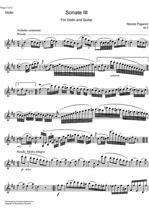 Sonata Op. 3 No. 3 - Violin