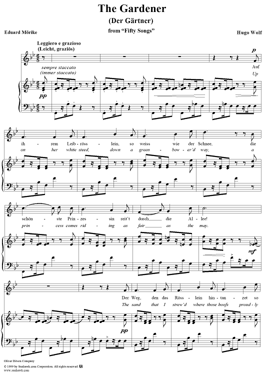 Mörike Lieder, No. 17 - Der Gärtner