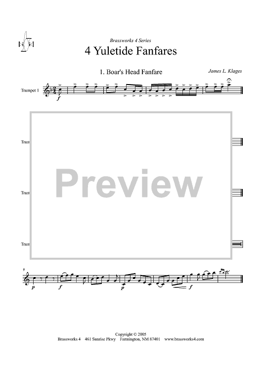 4 Yuletide Fanfares - Trumpet 1