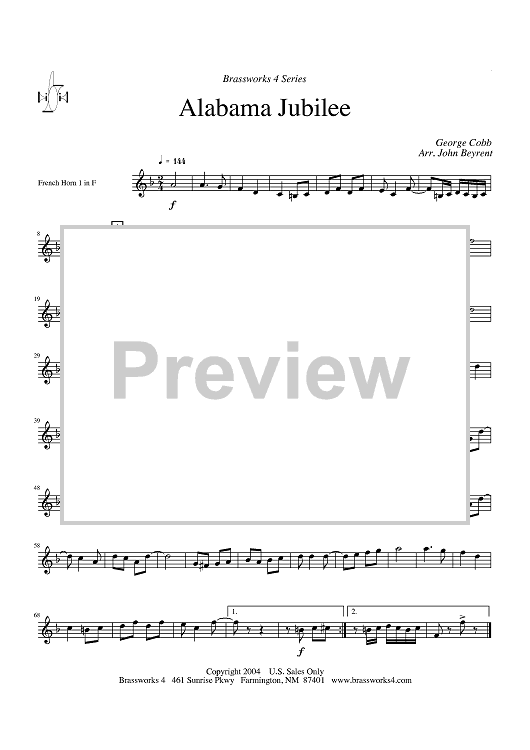Alabama Jubilee - Horn 1 in F